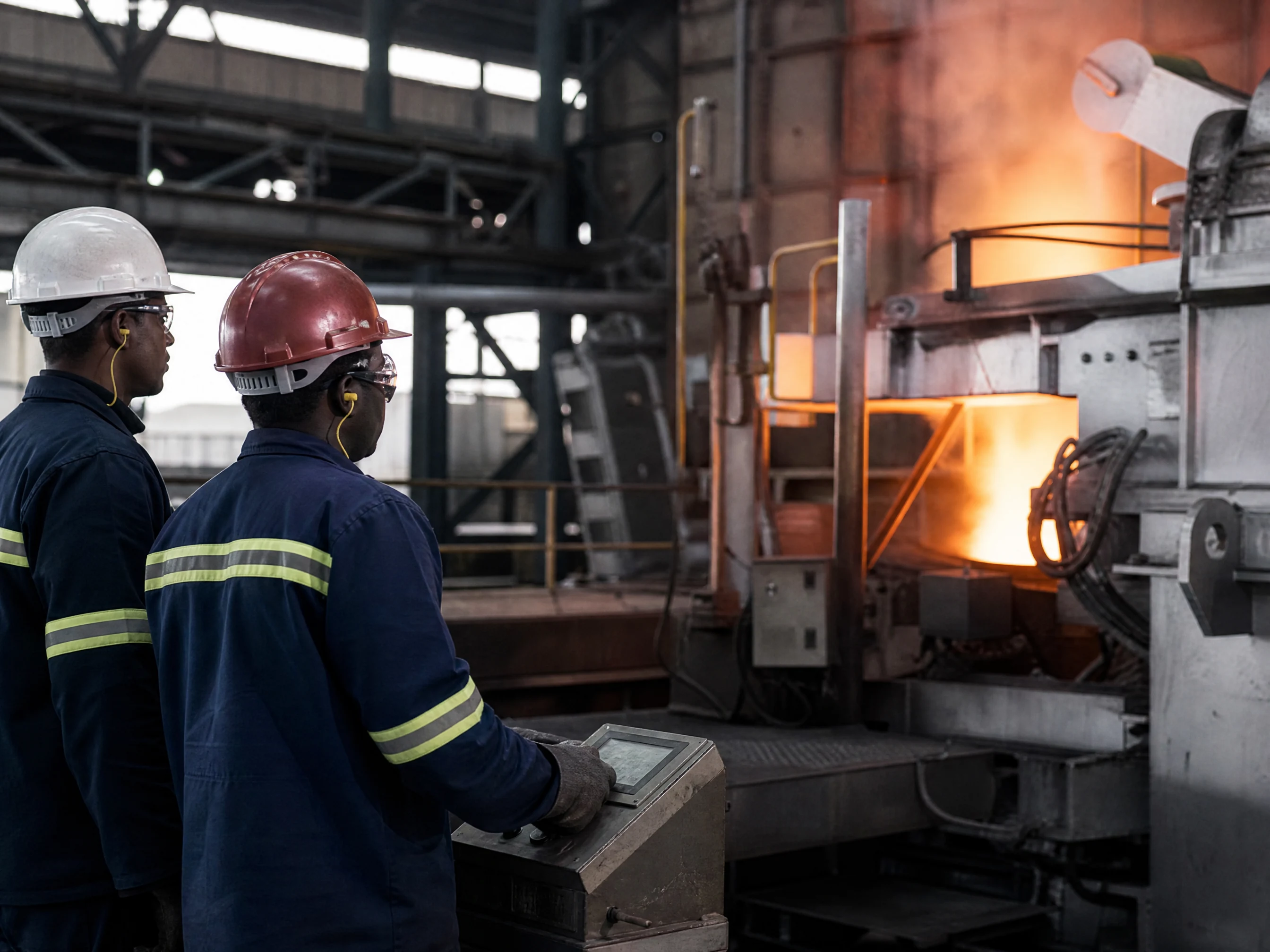 Industrial furnace and smelting environment with safe operator observation